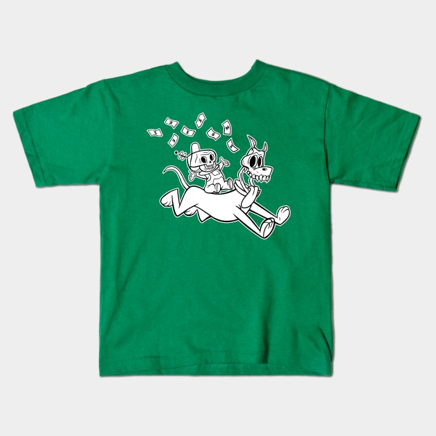 green rain Kids T-Shirt by numbskull